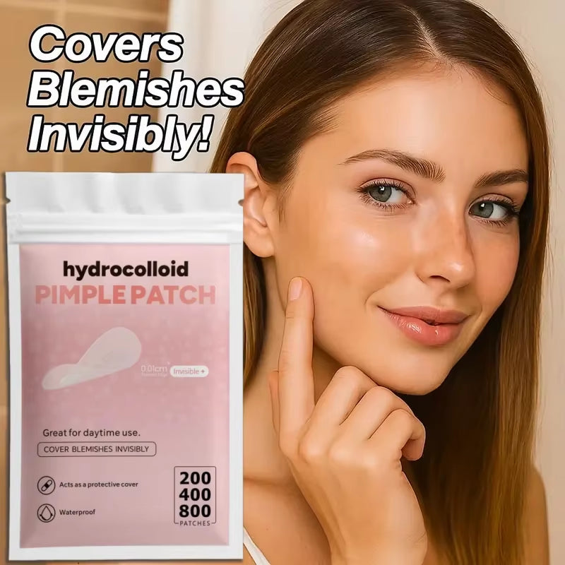 200/400/800Pcs Invisible Clear Pimple Patch Set – Deep-Cleansing Hydrocolloid Acne Stickers, Mixed Sizes, Gentle & Skin-Friendly