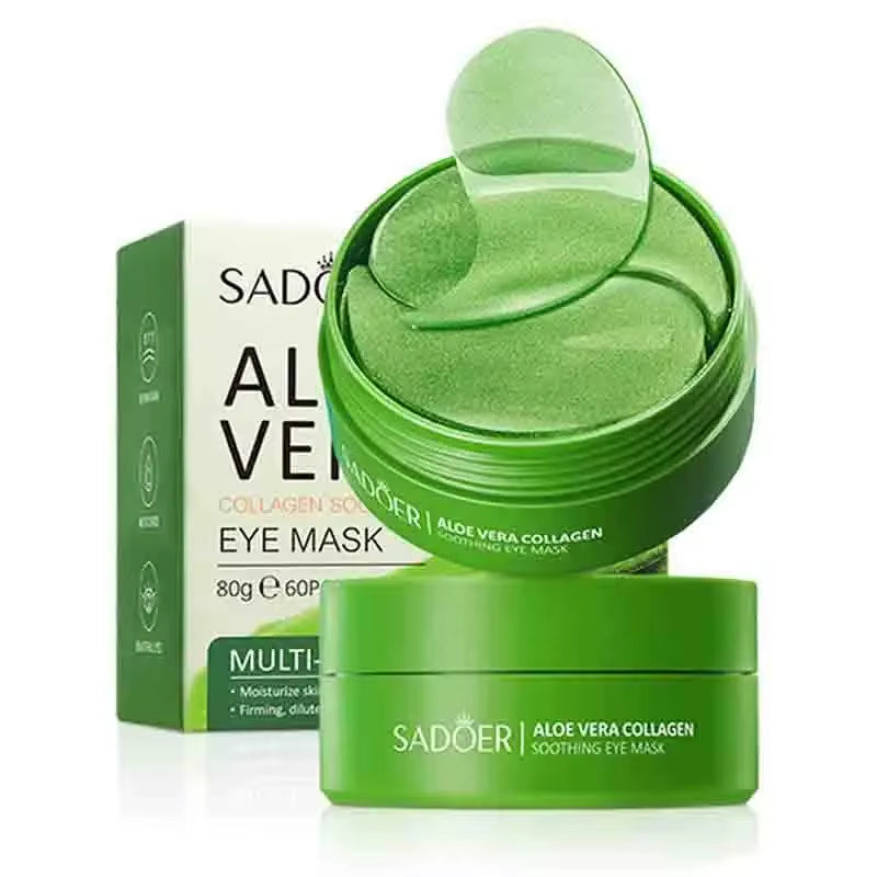 60Pcs Aloe Vera Collagen Eye Mask anti Dark Circles Eyes Bags Moisturizing Anti-Wrinkles Eye Patches Eyes Skin Care Products