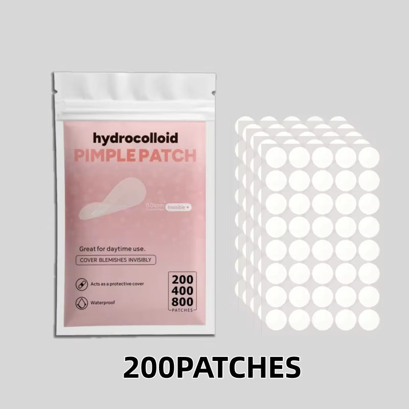 200/400/800Pcs Invisible Clear Pimple Patch Set – Deep-Cleansing Hydrocolloid Acne Stickers, Mixed Sizes, Gentle & Skin-Friendly